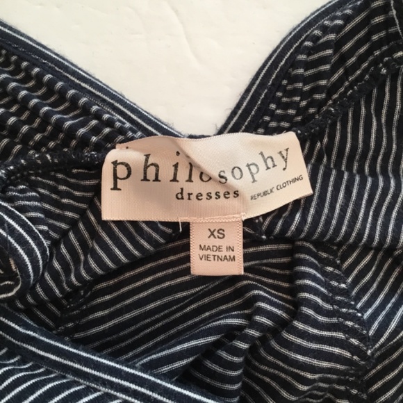 Philosophy Ladies Pullover Sleeveless Summer Dress Blue/ White Stripes Size XS - Picture 4 of 6
